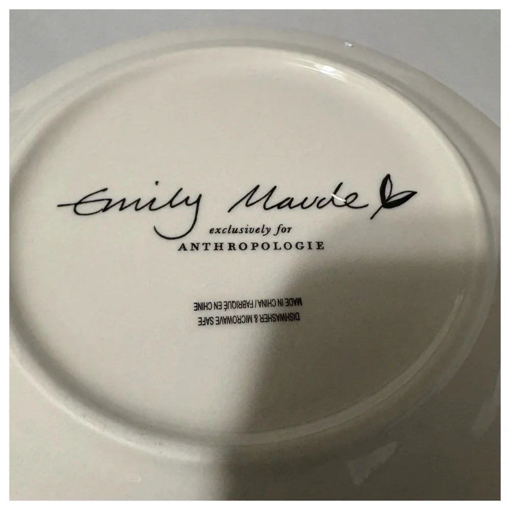 NIB Anthropologie Emily Maude 12 Days of Christmas 4 Calling Birds Dessert Plate